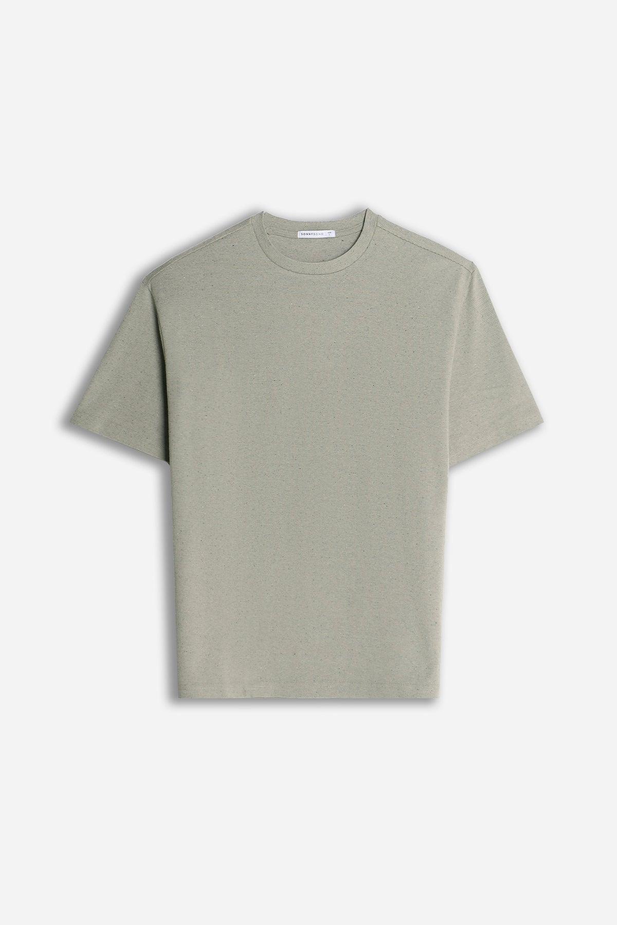 T-SHIRT GIROCOLLO IN JERSEY EFFETTO FIAMMATO VERDE MUSCHIO