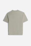 T-SHIRT GIROCOLLO IN JERSEY EFFETTO FIAMMATO VERDE MUSCHIO