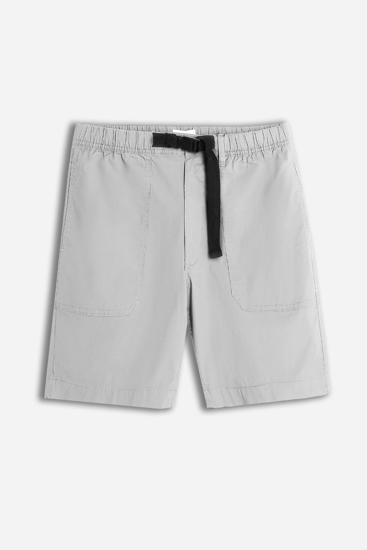 BERMUDA CON ELASTICO E CINTURA GRIGIO GHIACCIO