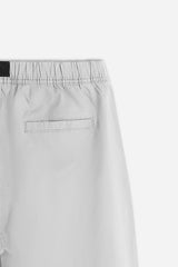 BERMUDA CON ELASTICO E CINTURA GRIGIO GHIACCIO