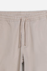 PANTALONE JOGGER CON ELASTICO IN VITA BEIGE