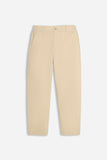 PANTALONE IN TWILL CON ELASTICO NEI FIANCHI BEIGE CHIARO