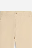 PANTALONE IN TWILL CON ELASTICO NEI FIANCHI BEIGE CHIARO