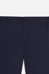 PANTALONE IN TWILL CON ELASTICO NEI FIANCHI BLEU 