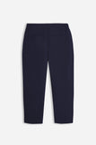 PANTALONE IN TWILL CON ELASTICO NEI FIANCHI BLEU 