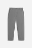 PANTALONE IN TWILL CON ELASTICO NEI FIANCHI GRIGIO SCURO
