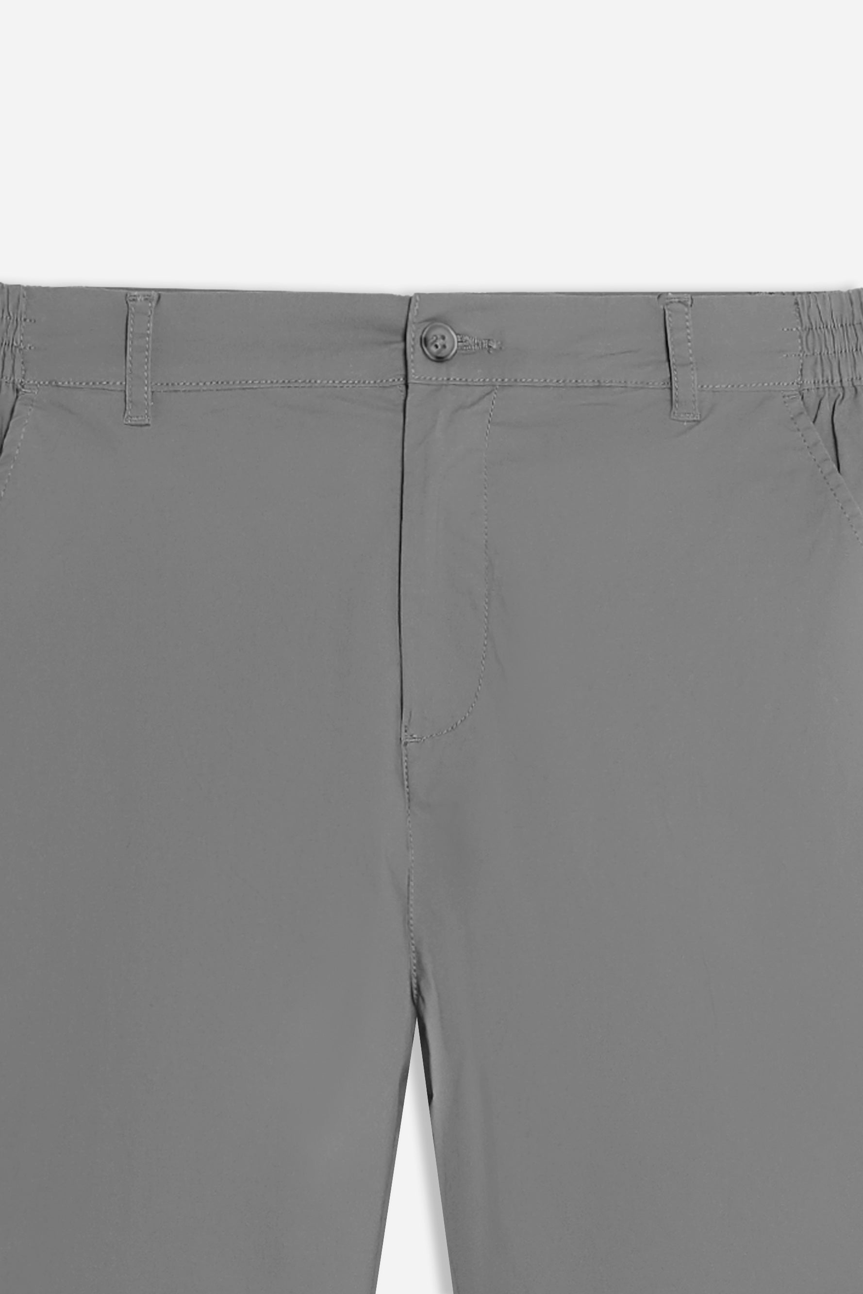 PANTALONE IN TWILL CON ELASTICO NEI FIANCHI GRIGIO SCURO