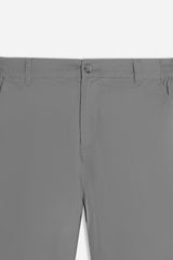 PANTALONE IN TWILL CON ELASTICO NEI FIANCHI GRIGIO SCURO