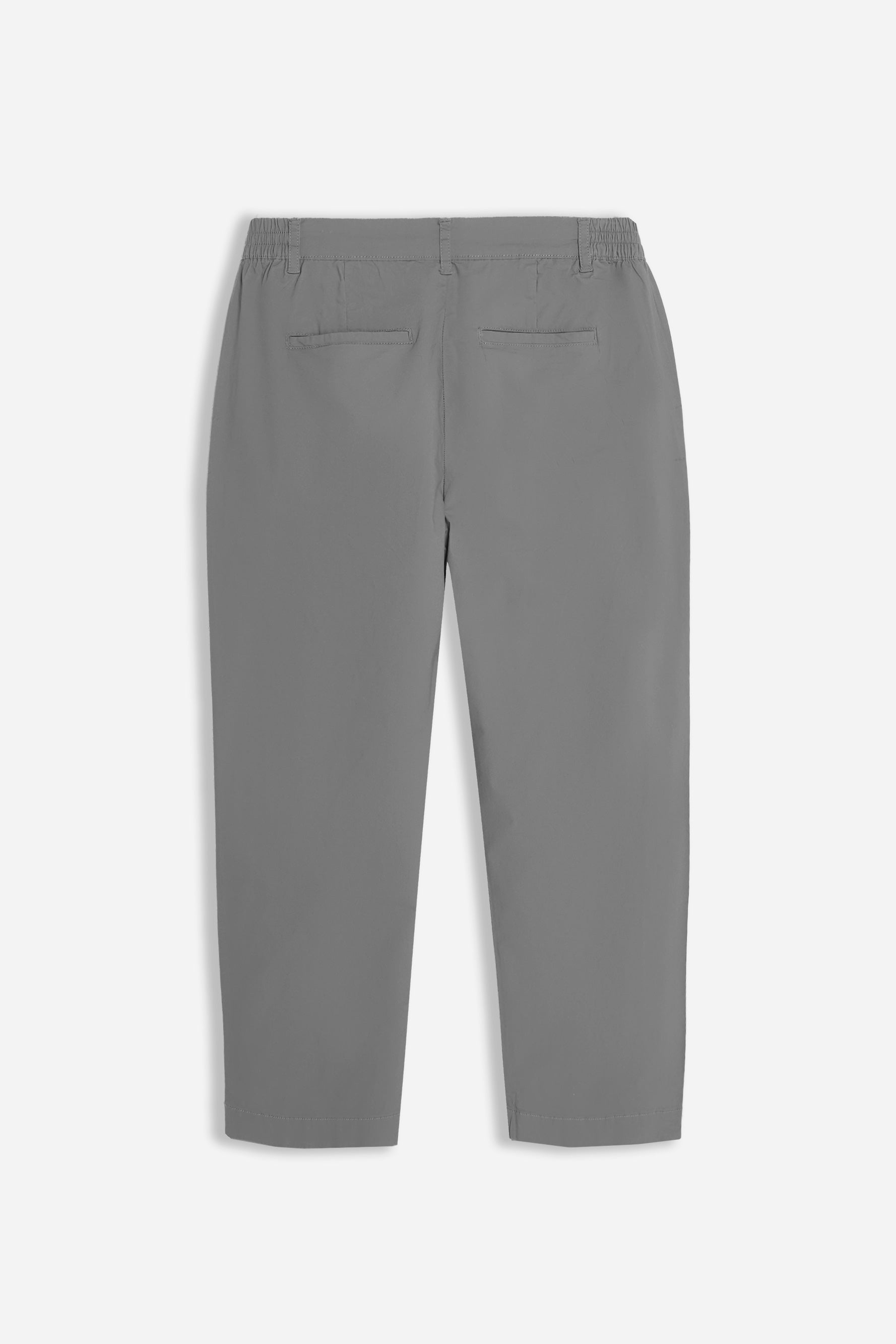 PANTALONE IN TWILL CON ELASTICO NEI FIANCHI GRIGIO SCURO