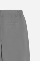PANTALONE IN TWILL CON ELASTICO NEI FIANCHI GRIGIO SCURO