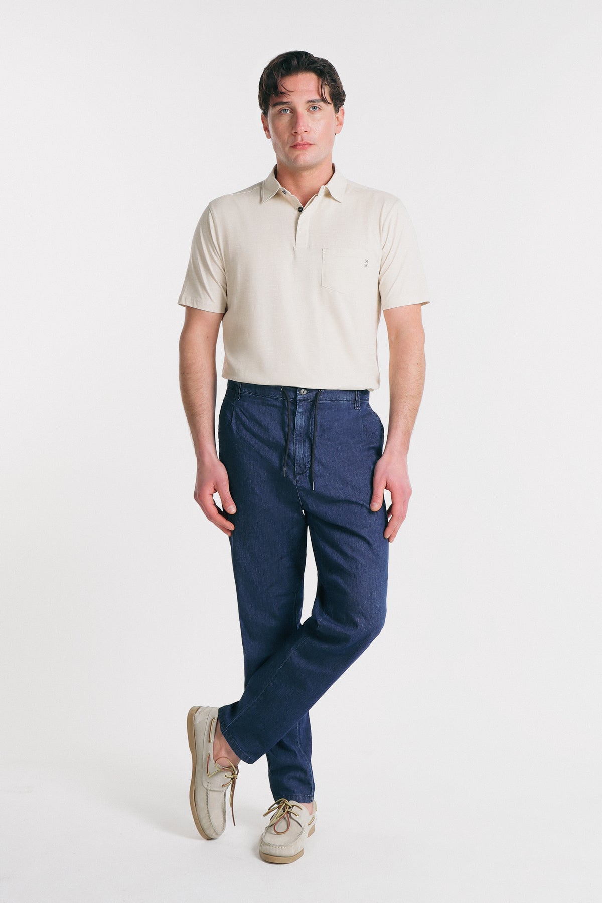 PANTALONE IN DENIM LEGGERO BLEU