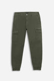 PANTALONE CARGO BASIC VERDE MILITARE - Sonnybono