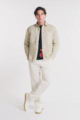 OVERSHIRT IN COTONE BEIGE