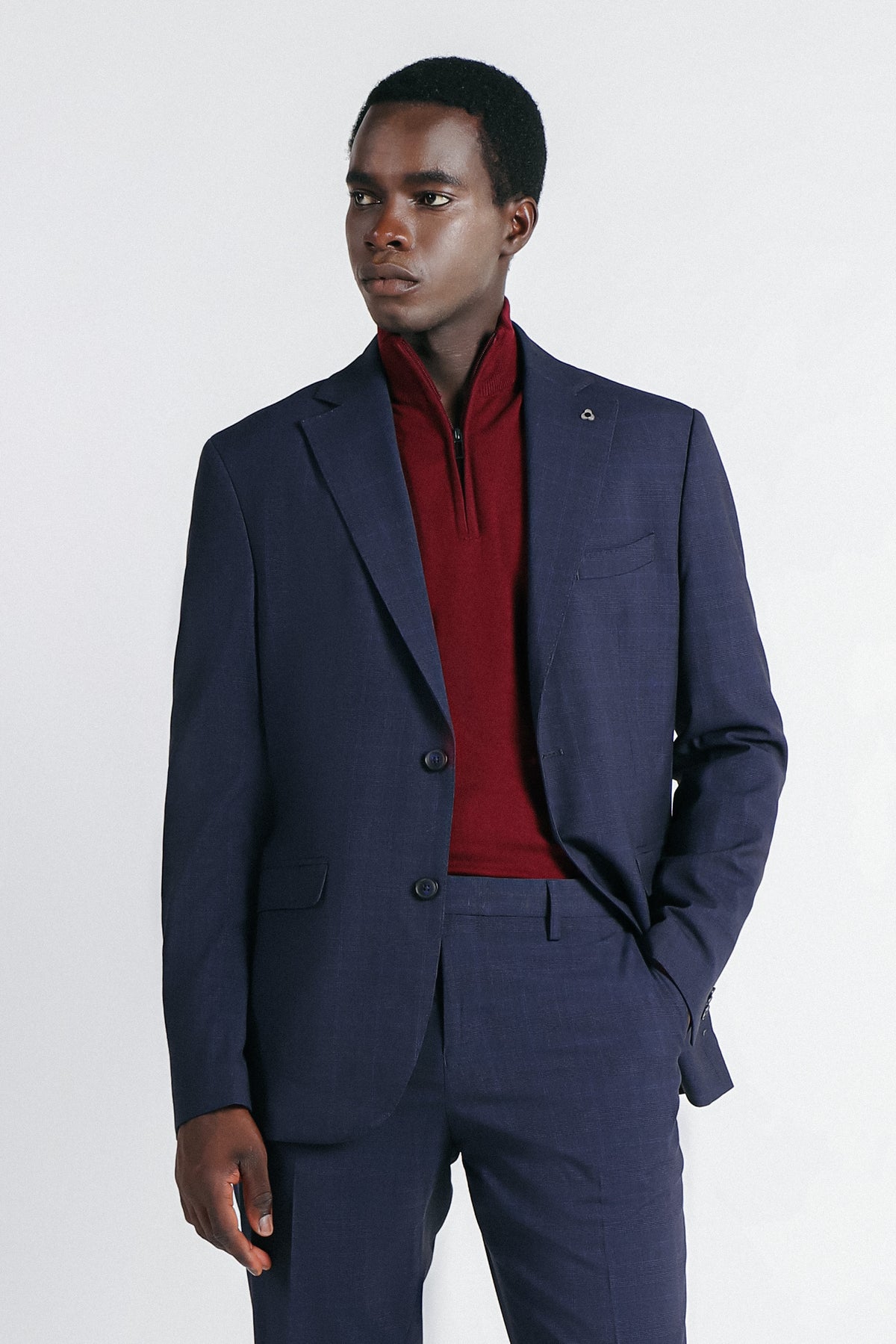 GIACCA DA ABITO A QUADRI BLEU