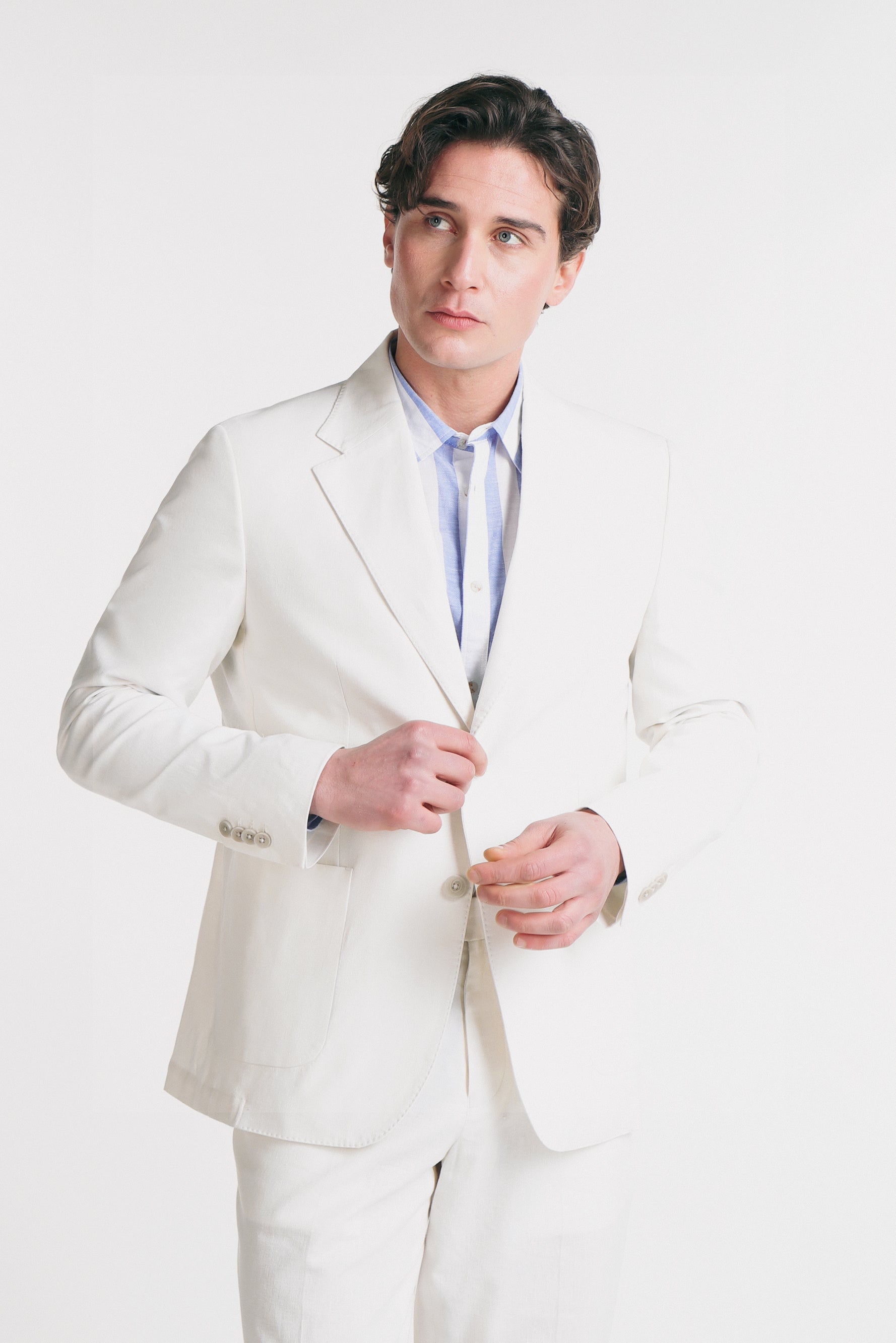 GIACCA IN MISTO LINO BIANCO