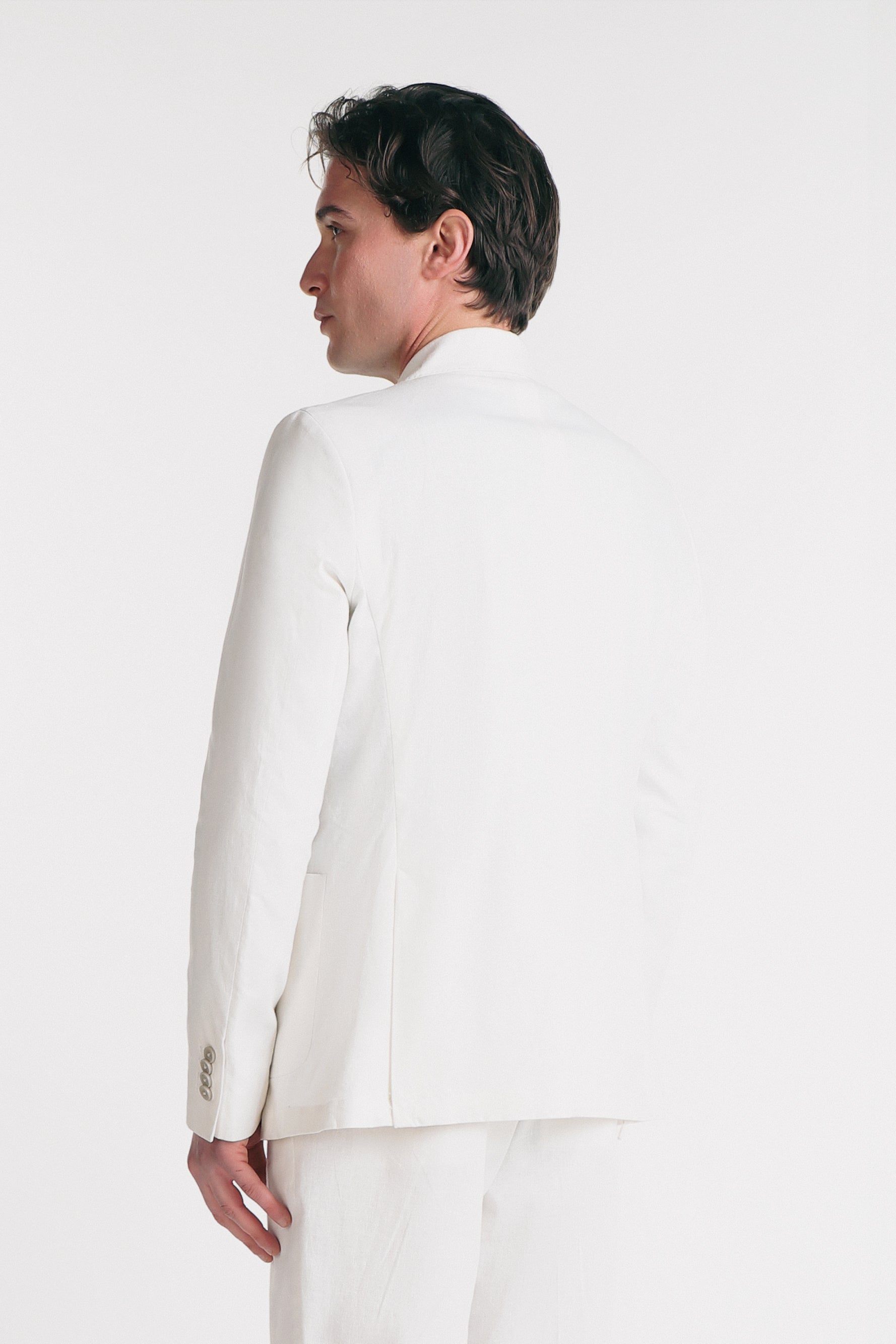 GIACCA IN MISTO LINO BIANCO