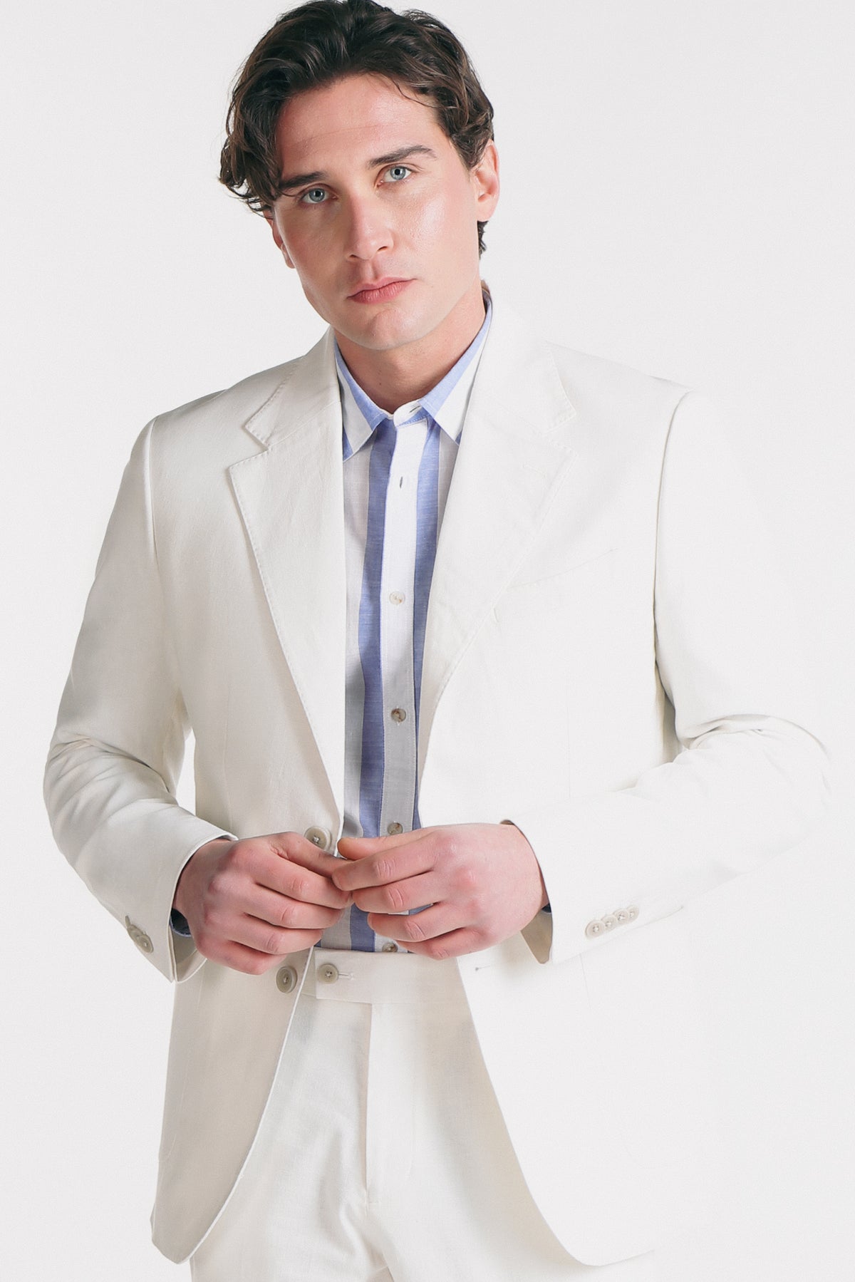 GIACCA IN MISTO LINO BIANCO