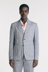 GIACCA IN MISTO LINO BLEU