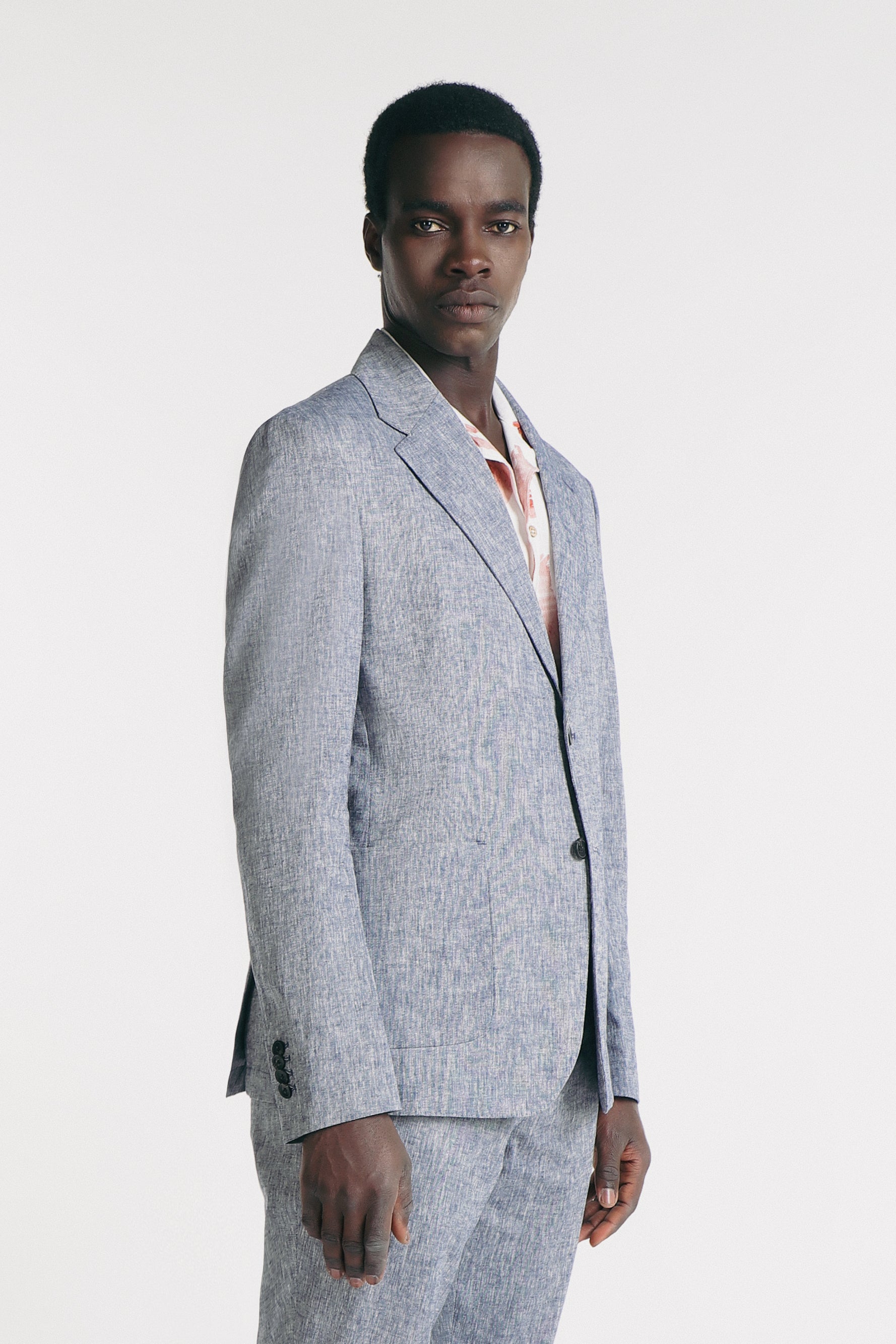 GIACCA IN MISTO LINO BLEU