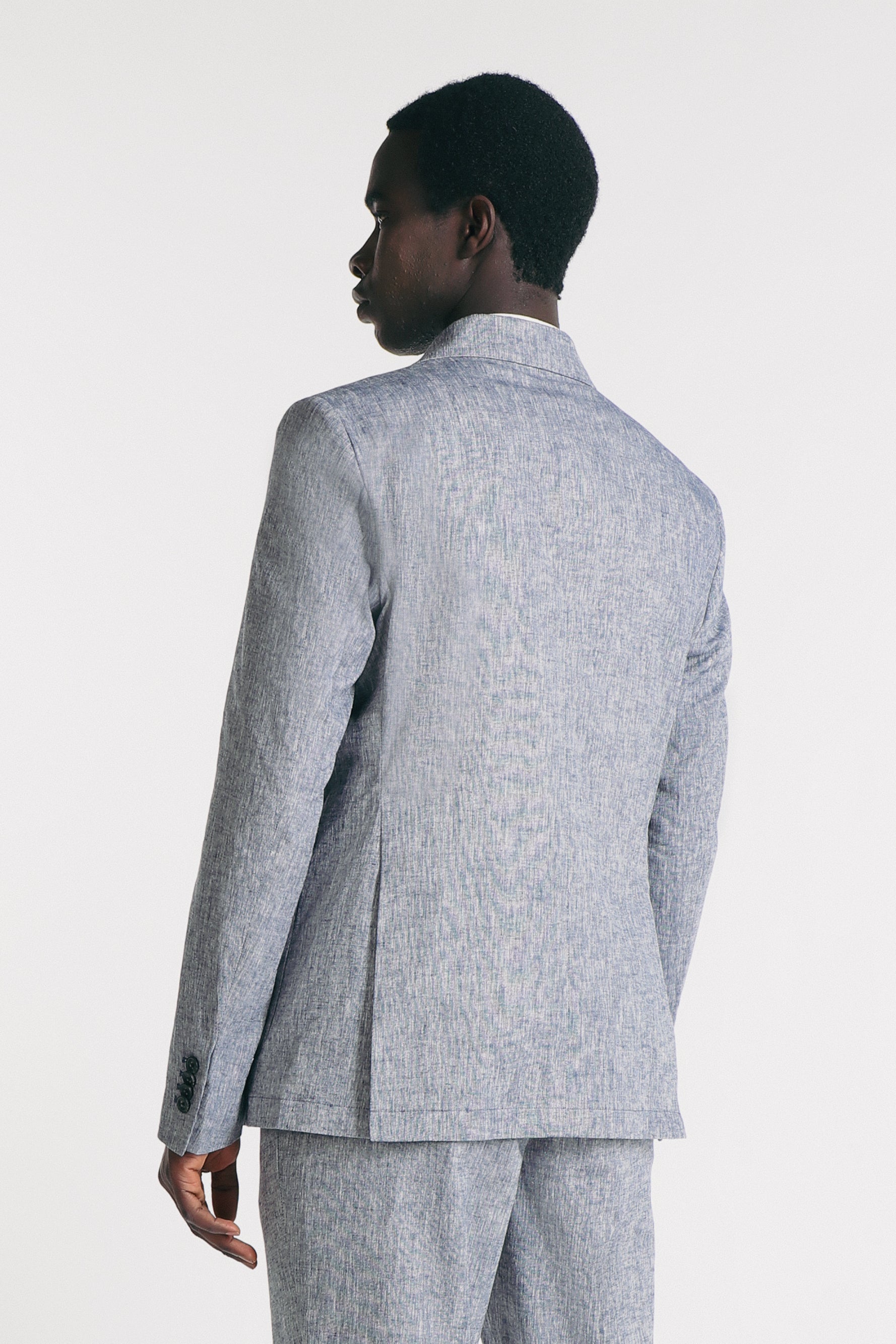 GIACCA IN MISTO LINO BLEU