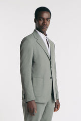GIACCA IN MISTO LINO VERDE MILITARE