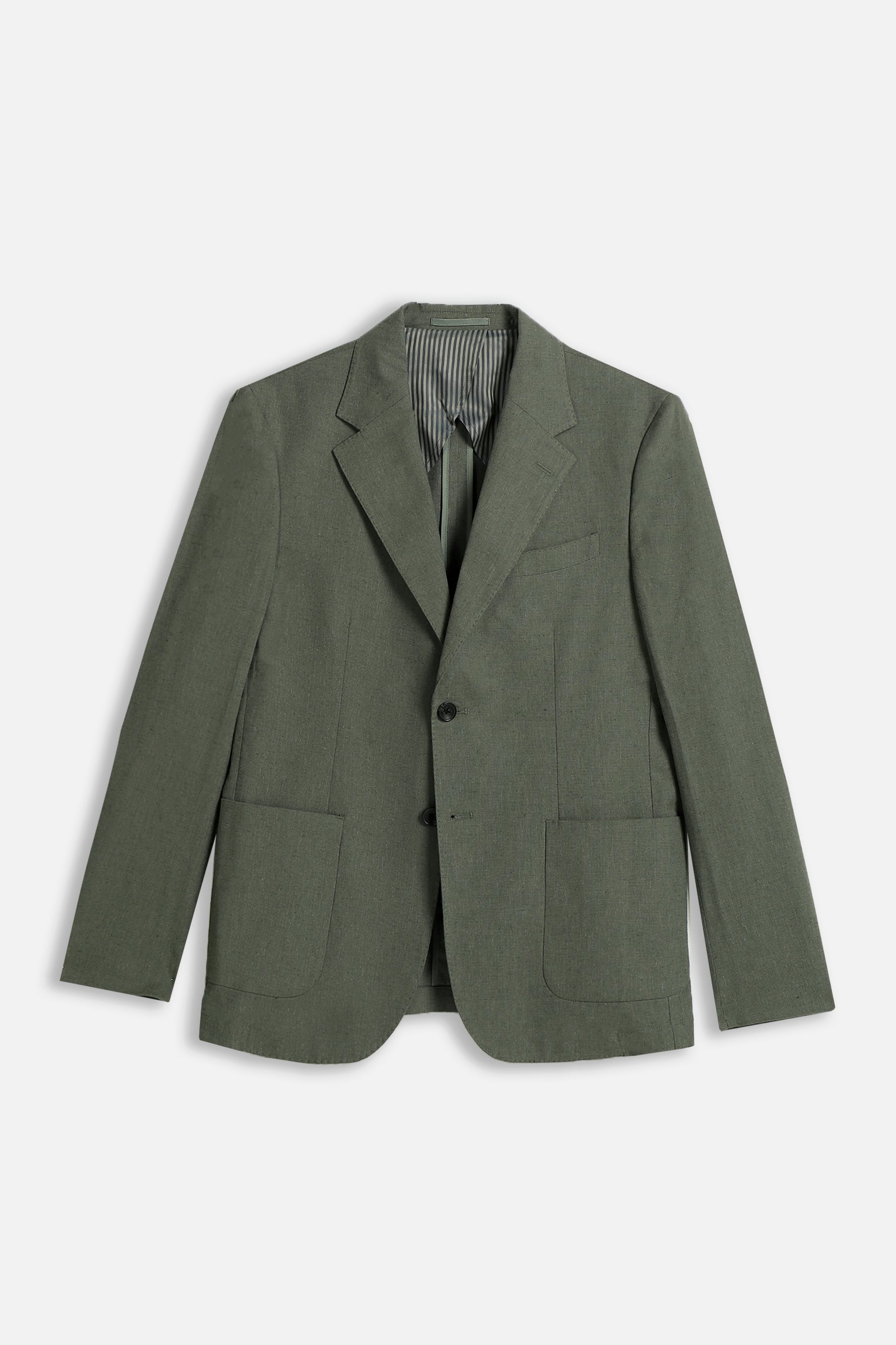 GIACCA IN MISTO LINO VERDE MILITARE
