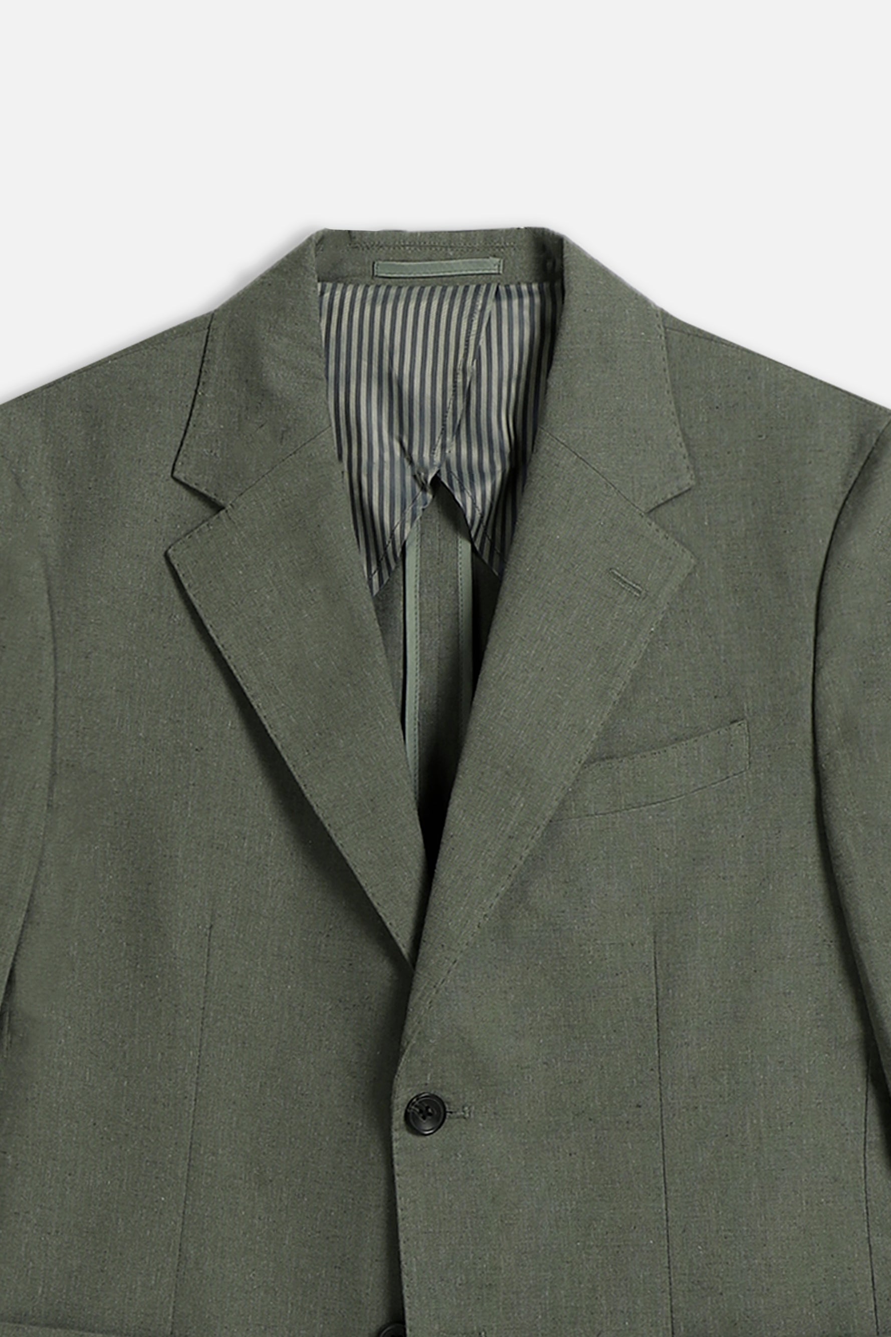 GIACCA IN MISTO LINO VERDE MILITARE