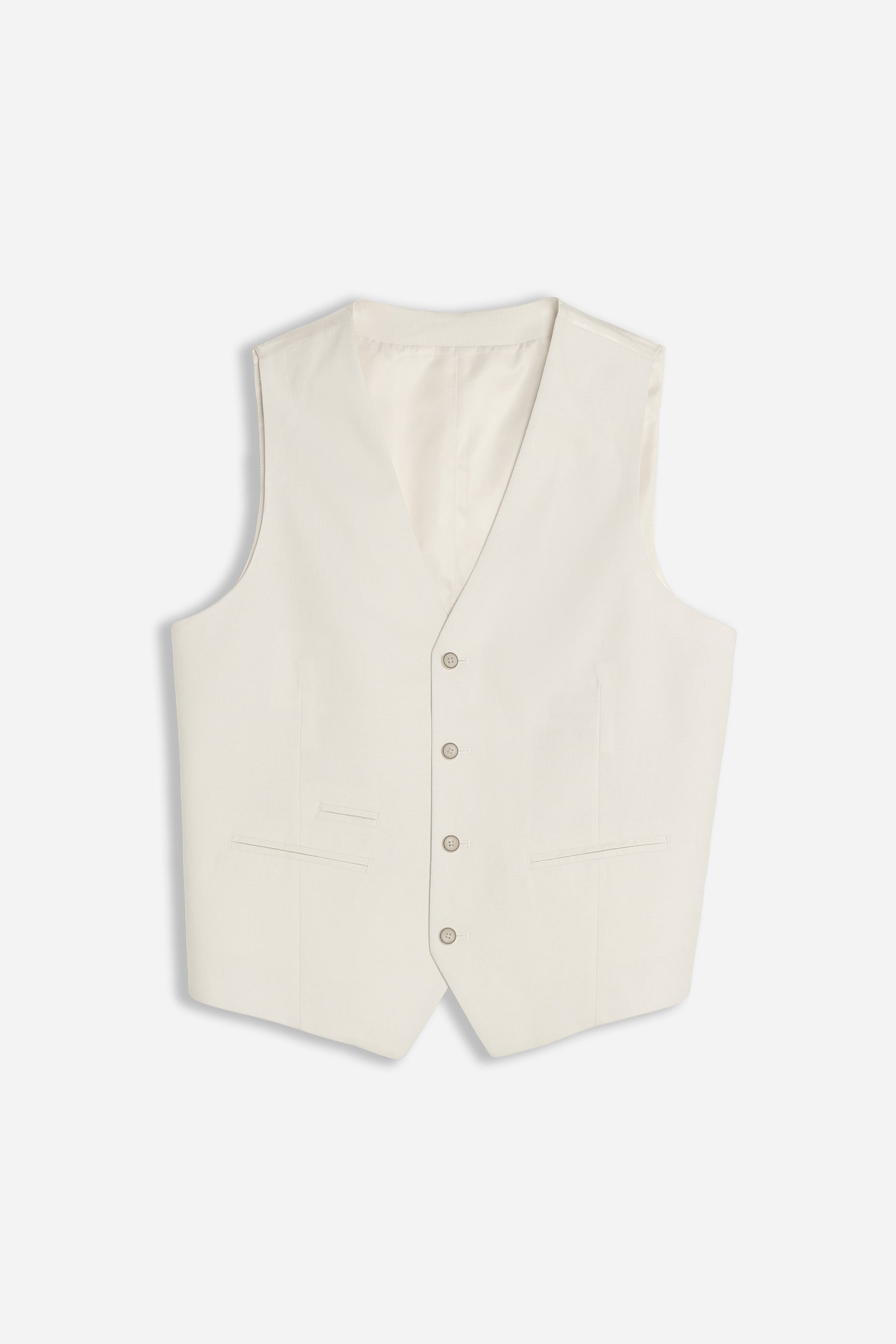 GILET IN MISTO LINO BIANCO