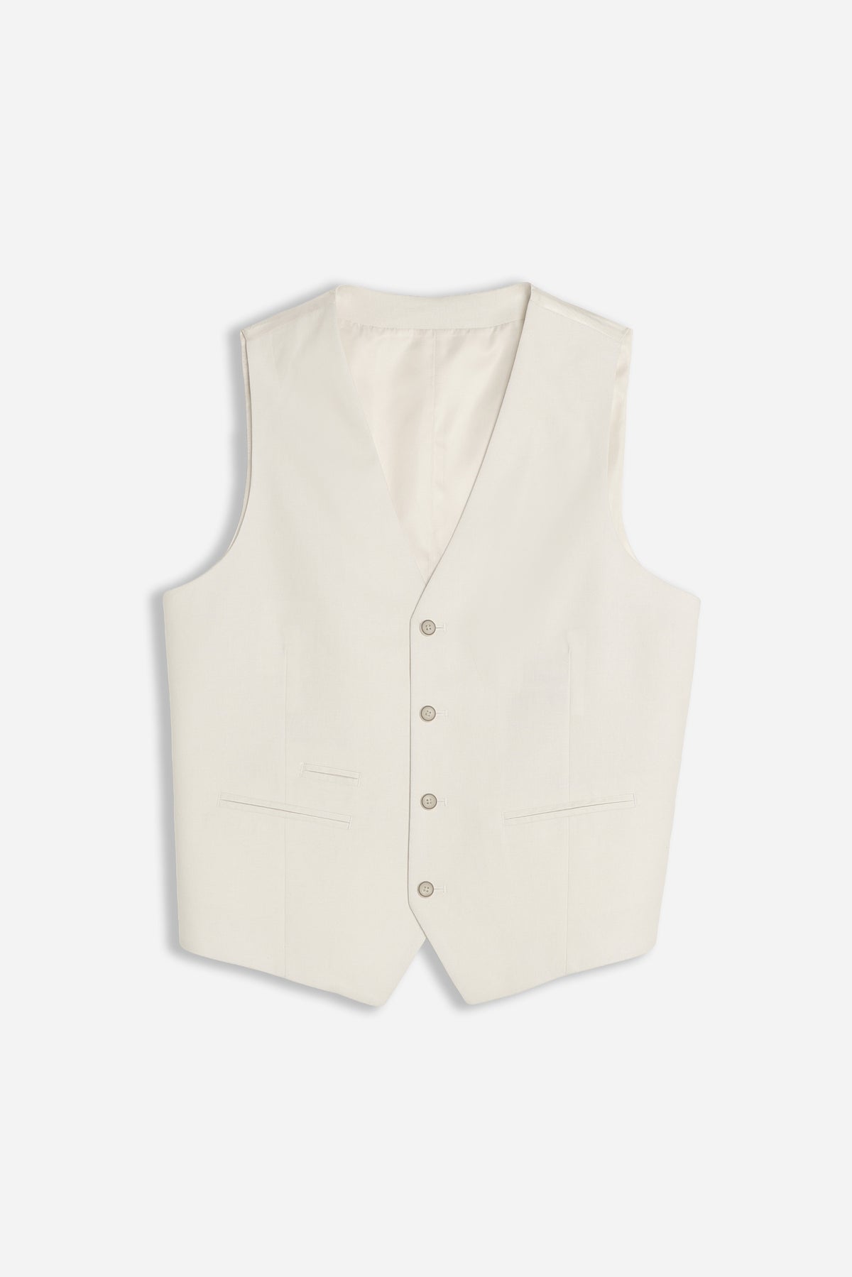 GILET IN MISTO LINO BIANCO