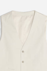 GILET IN MISTO LINO BIANCO