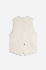 GILET IN MISTO LINO BIANCO