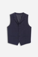 GILET FANTASIA QUADRI BLEU