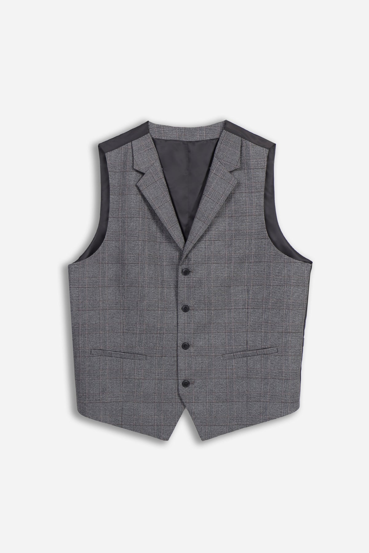 GILET FANTASIA QUADRI GRIGIO