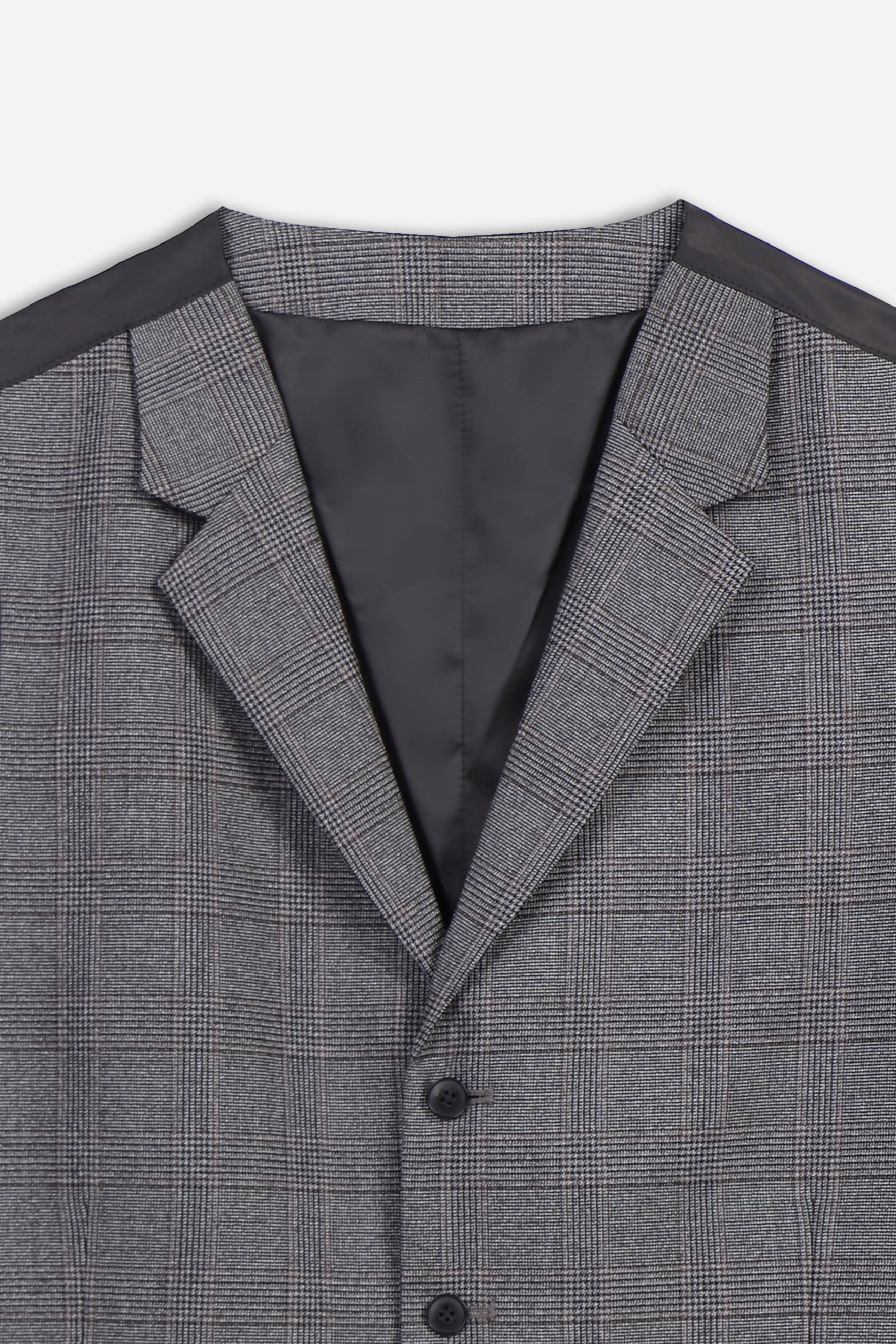 GILET FANTASIA QUADRI GRIGIO