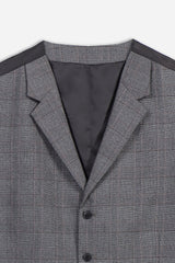 GILET FANTASIA QUADRI GRIGIO