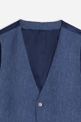 GILET IN PUNTO MILANO BLEU