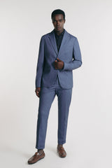 GIACCA SLIM FIT IN PUNTO MILANO BLEU