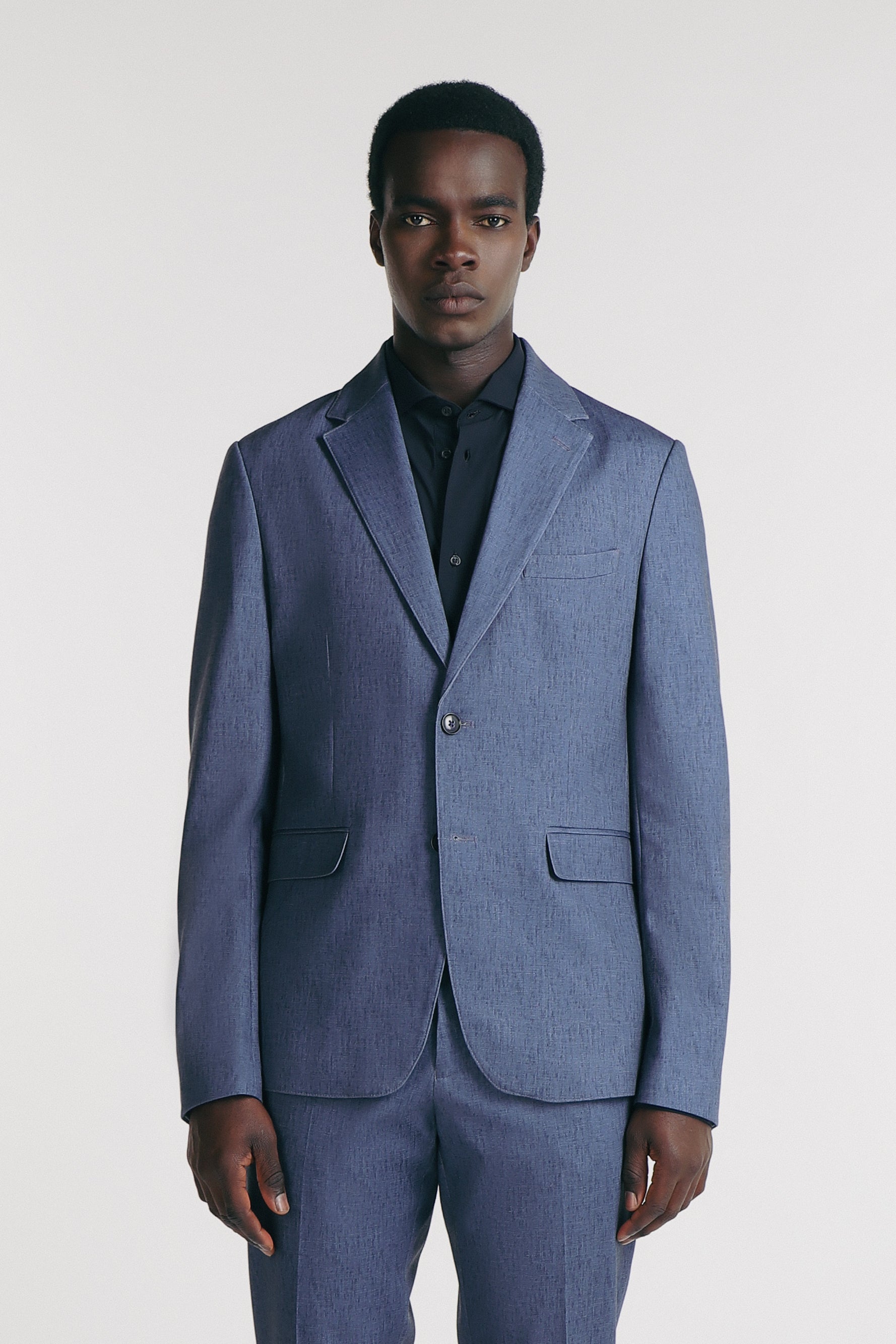 GIACCA SLIM FIT IN PUNTO MILANO BLEU
