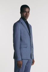 GIACCA SLIM FIT IN PUNTO MILANO BLEU