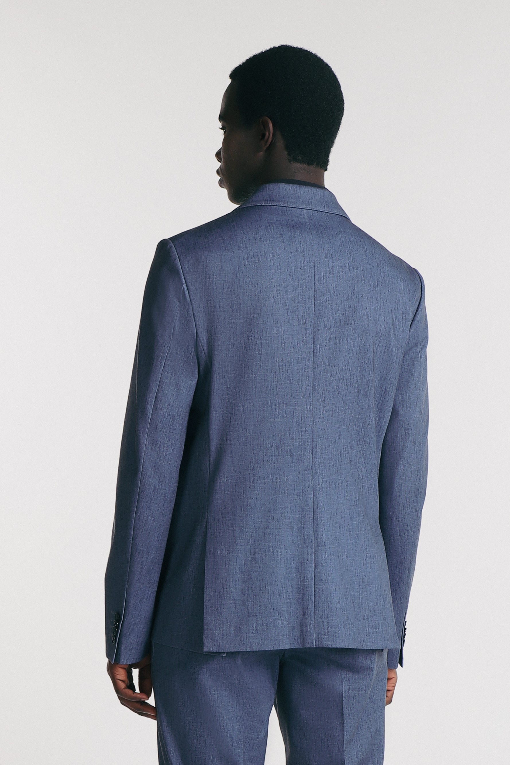 GIACCA SLIM FIT IN PUNTO MILANO BLEU