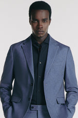 GIACCA SLIM FIT IN PUNTO MILANO BLEU
