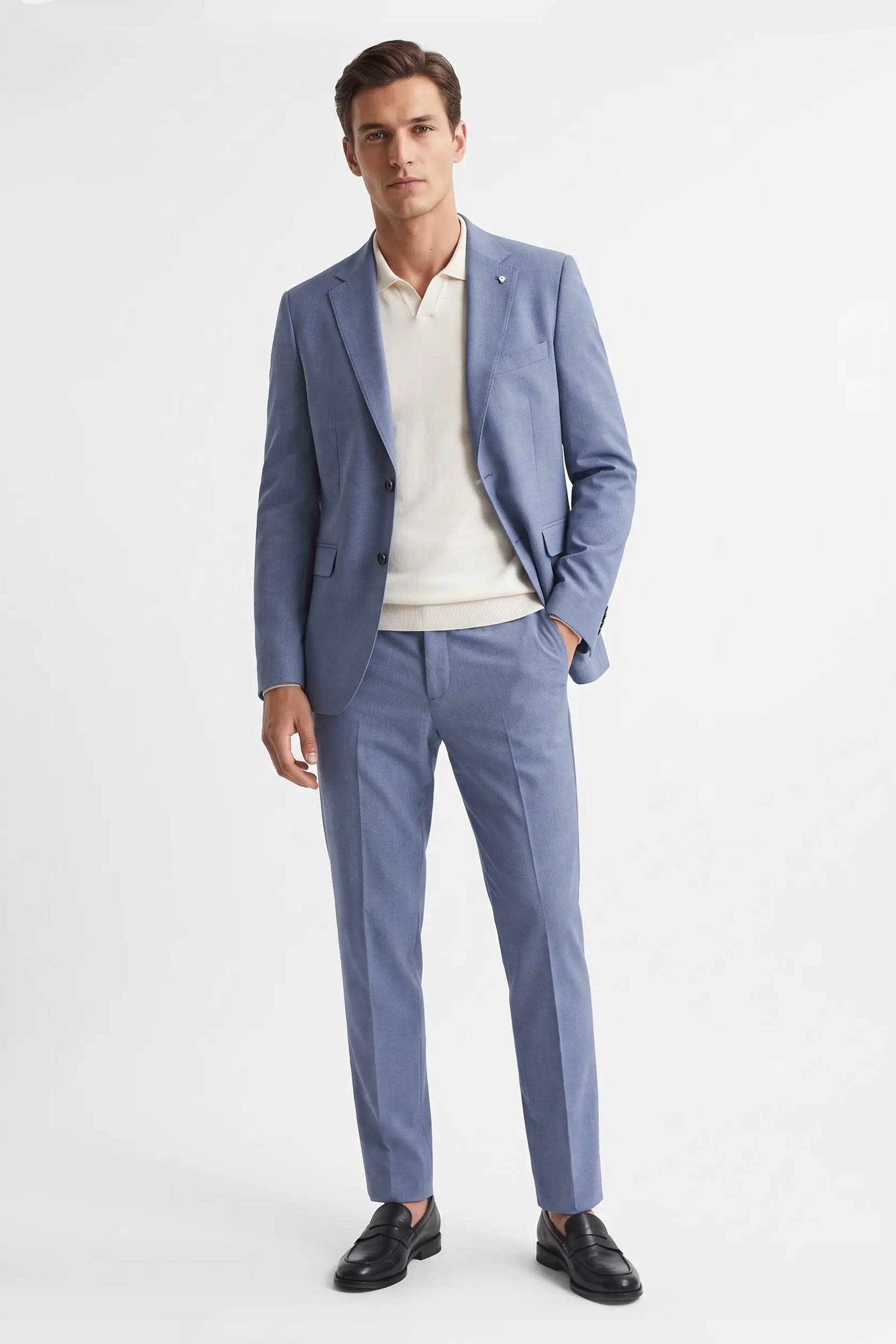 Completo elegante uomo color polvere con giacca e pantalone coordinato