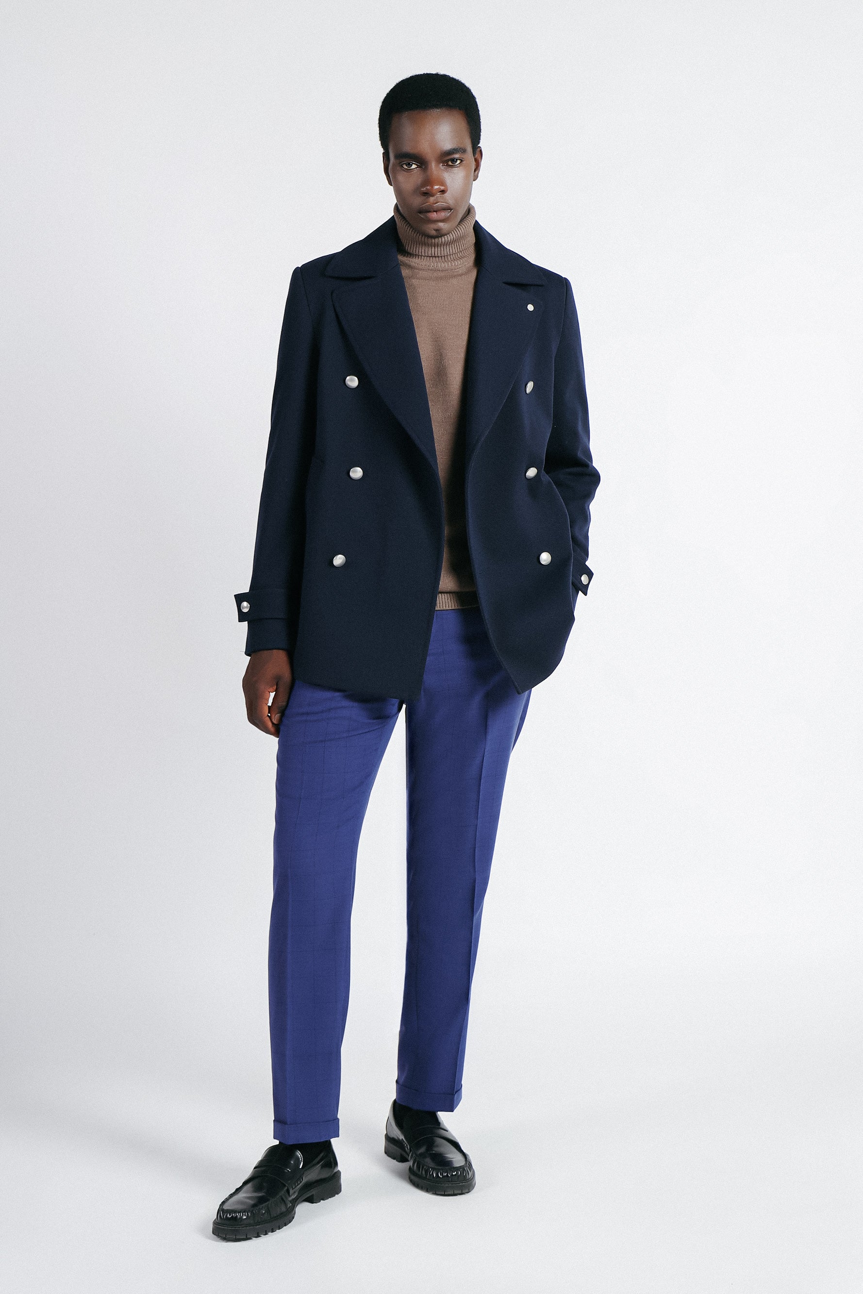 CAPPOTTO DOPPIO PETTO BLEU - Sonnybono