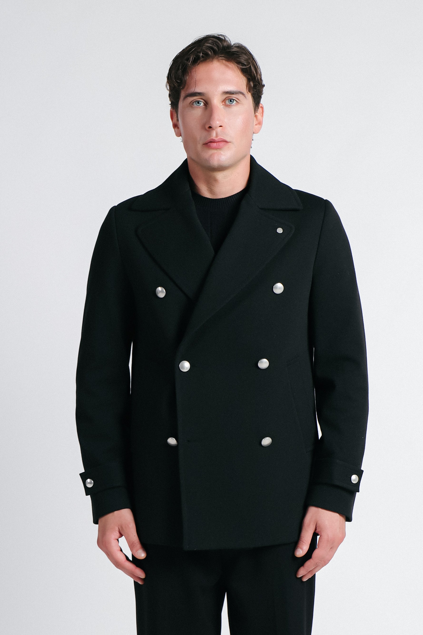 CAPPOTTO DOPPIO PETTO NERO - Sonnybono