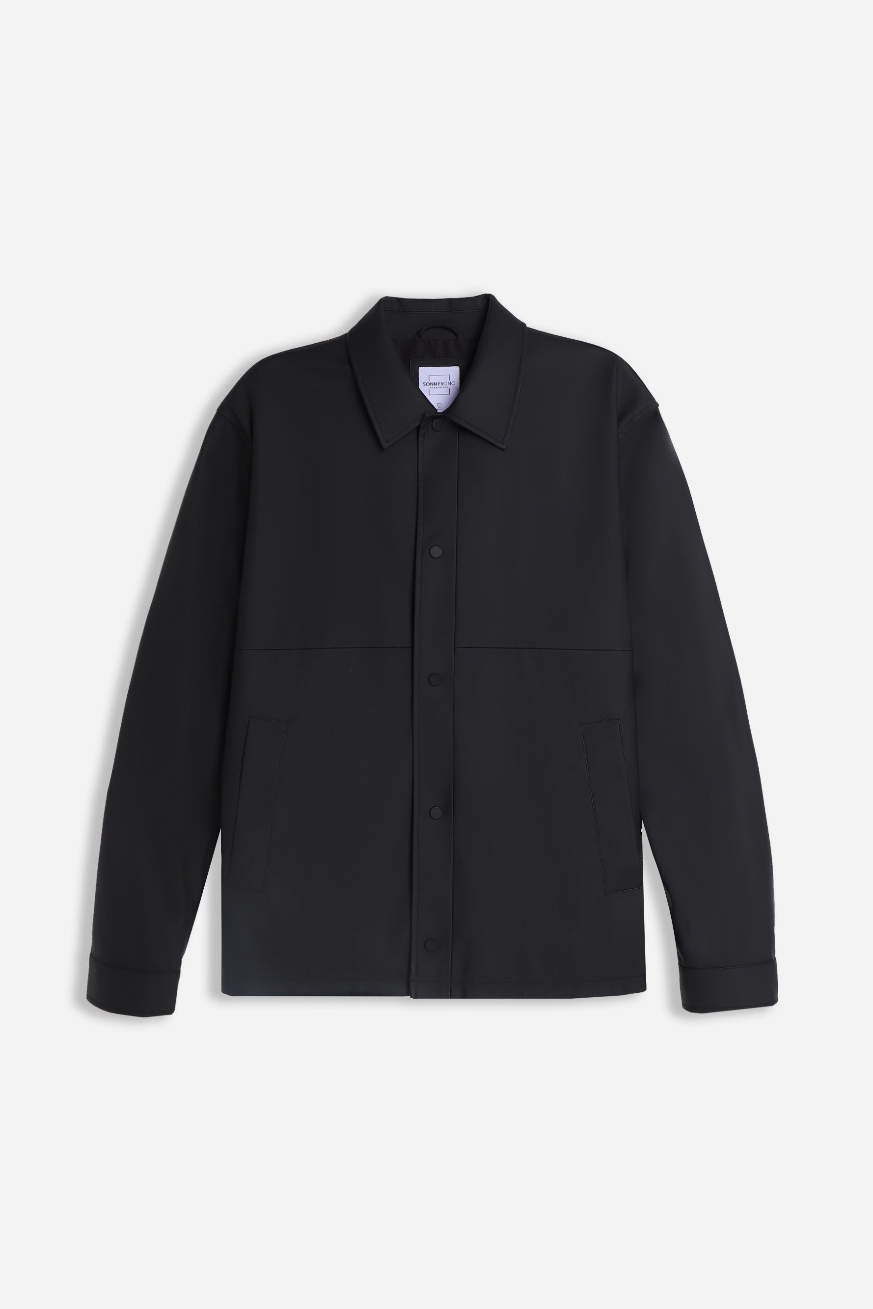 GIUBBOTTO COLLO CAMICIA TESSUTO TECNICO OPACO NERO