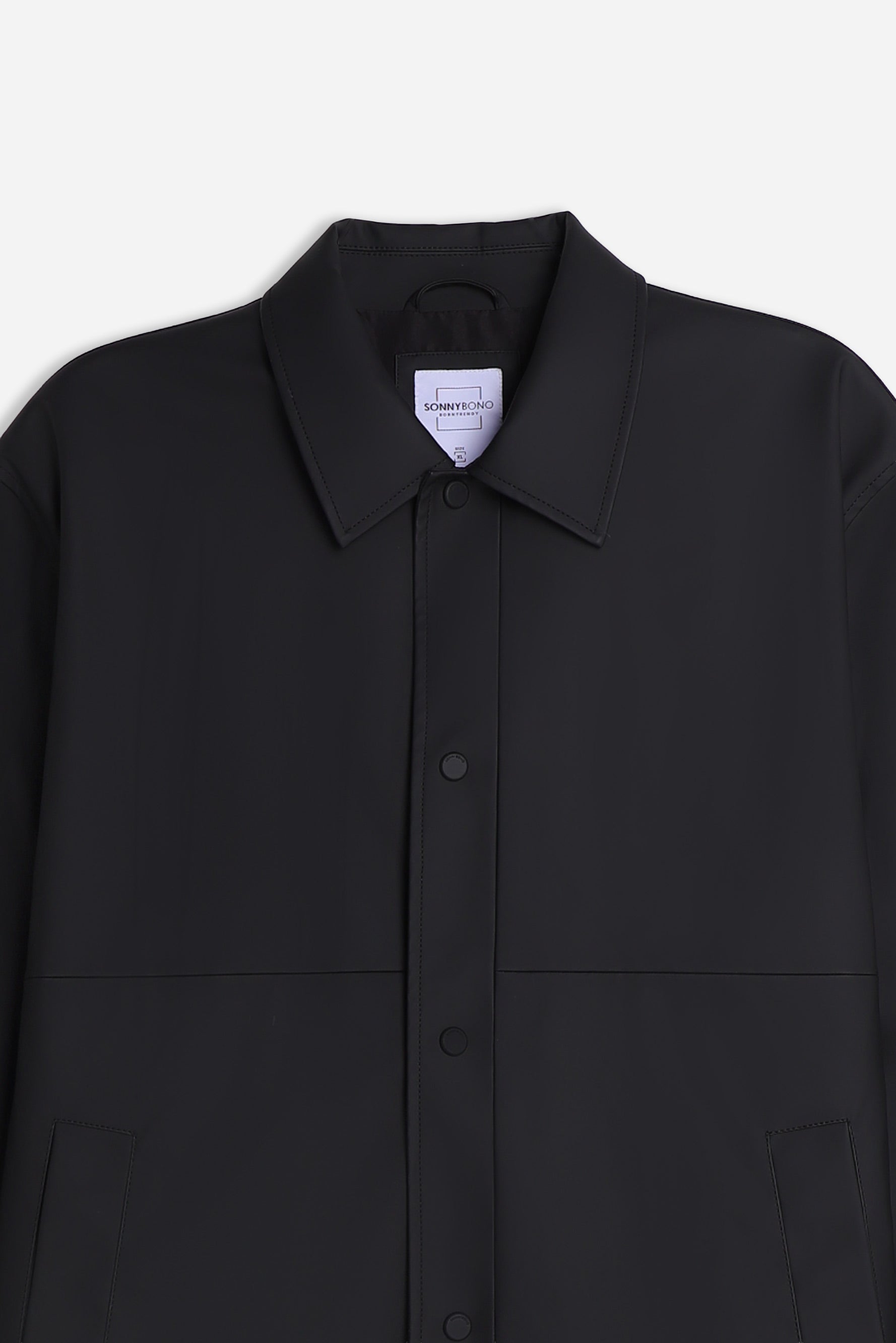 GIUBBOTTO COLLO CAMICIA TESSUTO TECNICO OPACO NERO