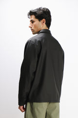 GIUBBOTTO COLLO CAMICIA TESSUTO TECNICO OPACO NERO