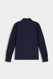 Overshirt uomo blu dalla vestibilità morbida vista posteriore