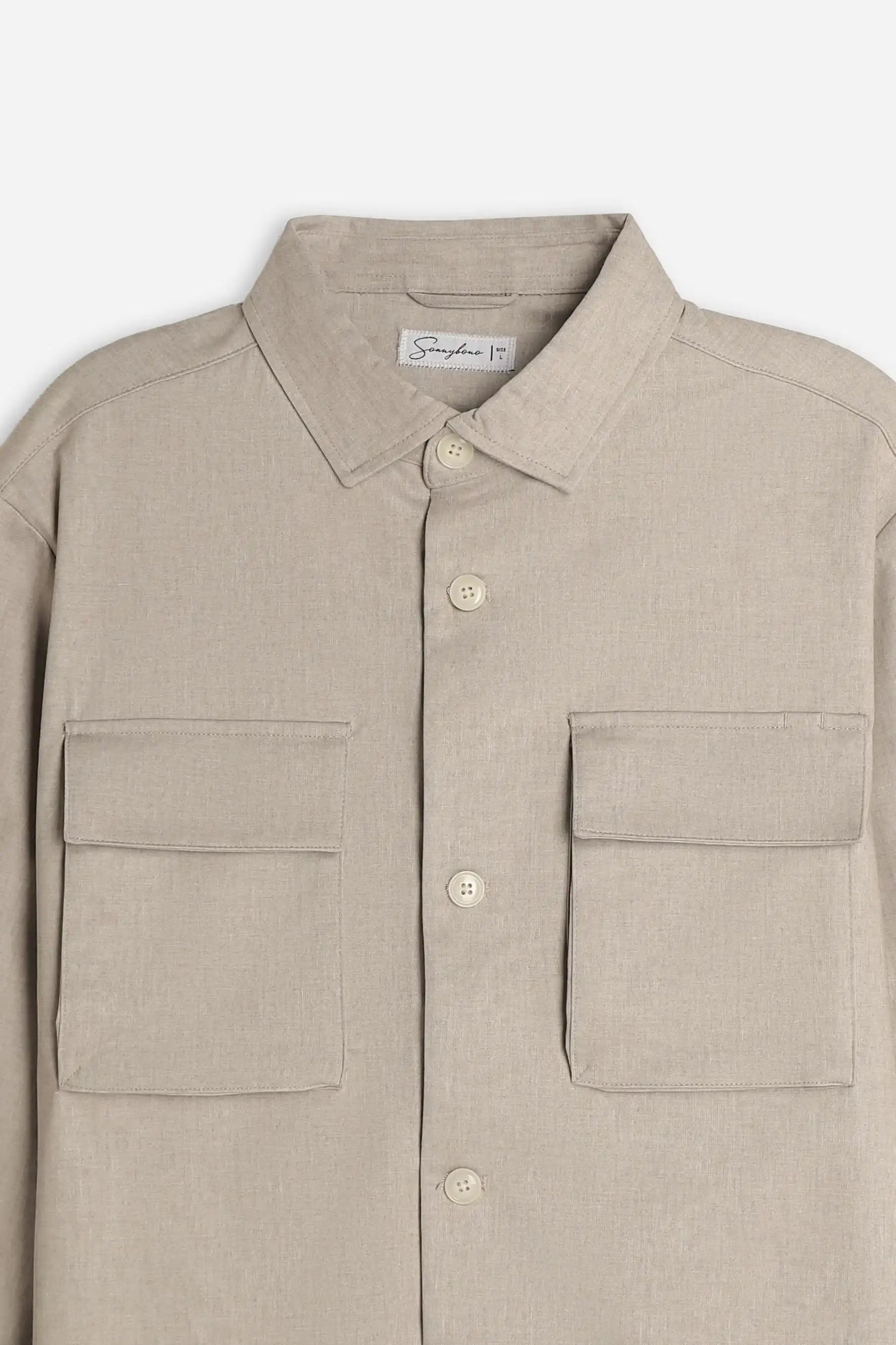 OVERSHIRT IN PUNTO MILANO BEIGE - Sonnybono