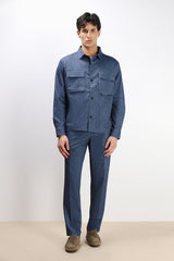 OVERSHIRT IN PUNTO MILANO BLEU
